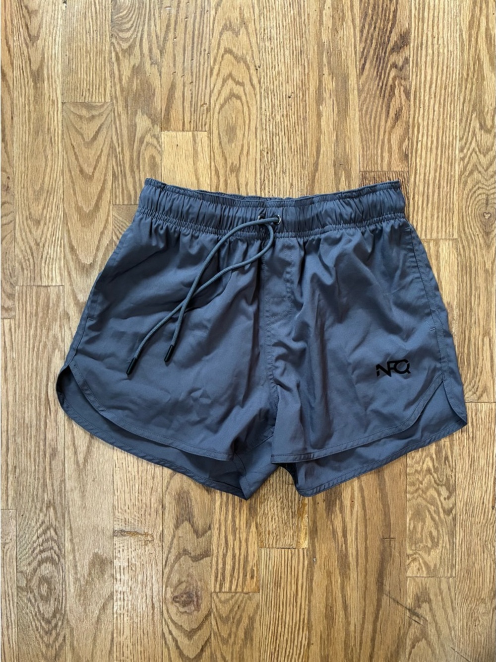 NFQ Women's Gray Athletic Shorts with Drawstring